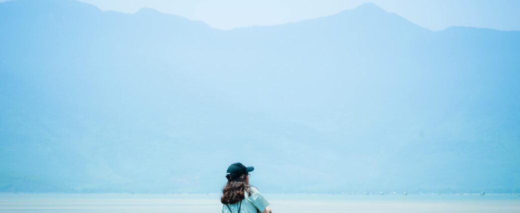calm person meditating