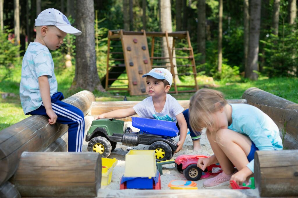 children playing on allysplay playset