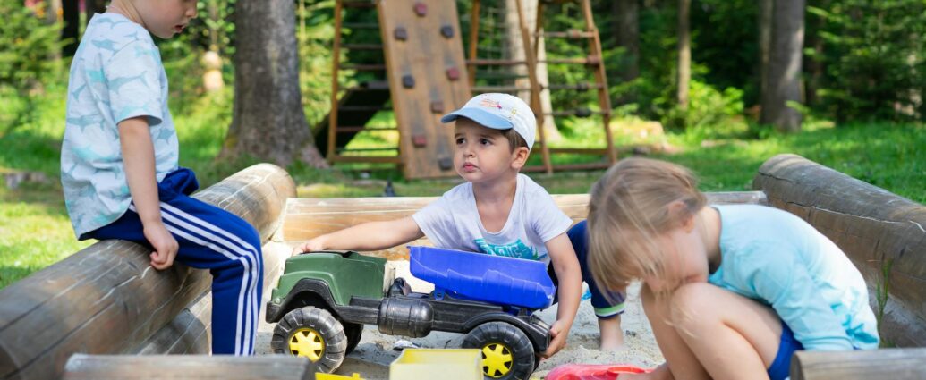 children playing on allysplay playset