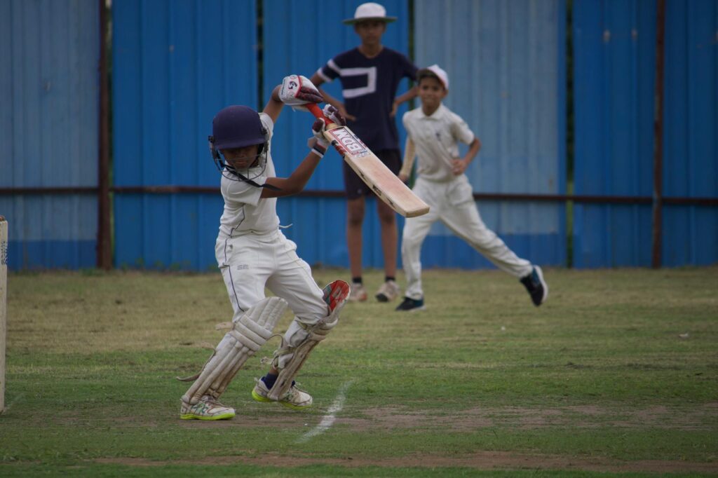 cricket match action