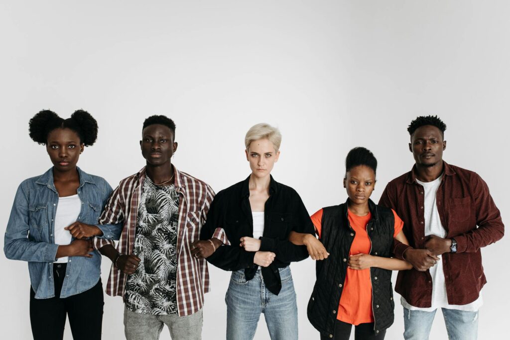 diverse group fitness sports