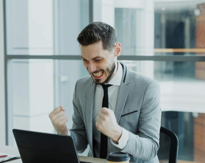 entrepreneur celebrating success