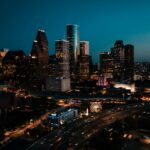 Houston skyline clock