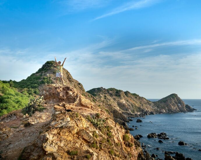 person enjoying nature calmly