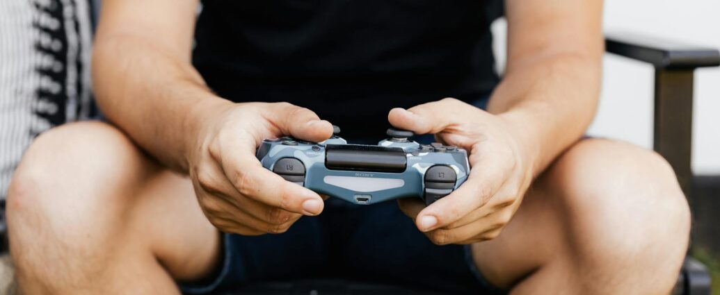 person playing mobile game