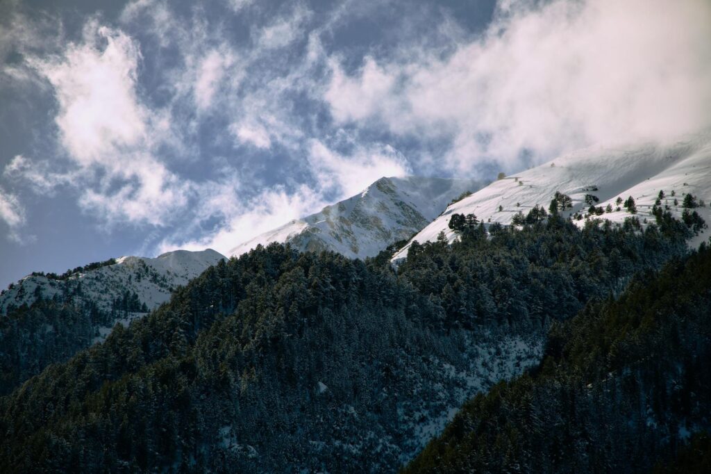 snowy mountain resort