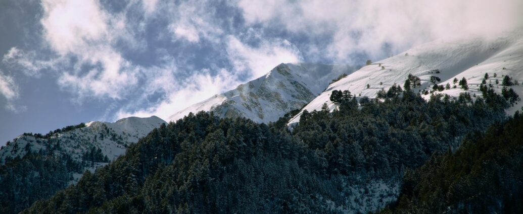 snowy mountain resort