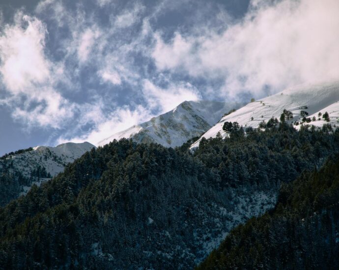 snowy mountain resort