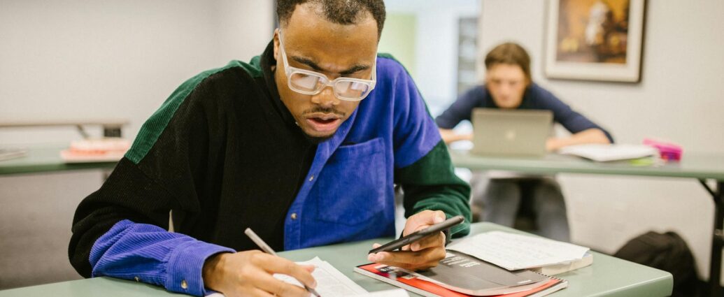 student studying campus