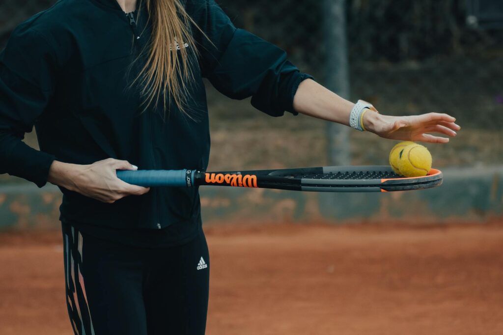 tennis player serving