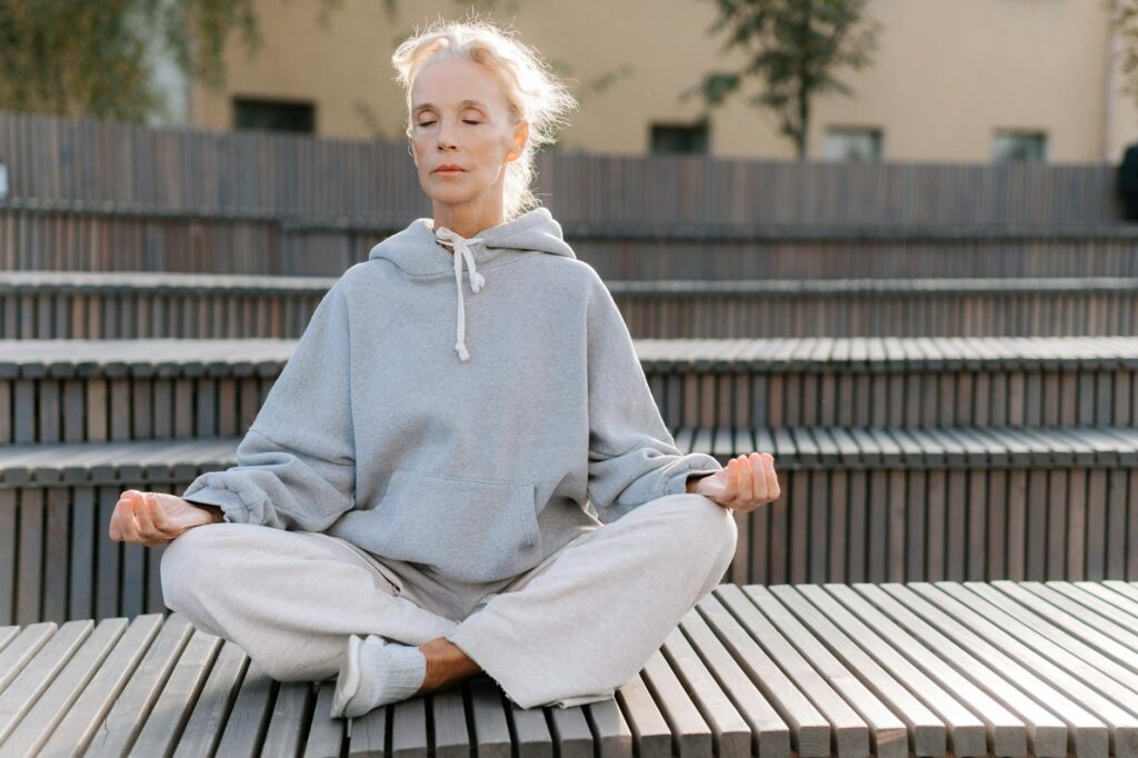 woman meditating