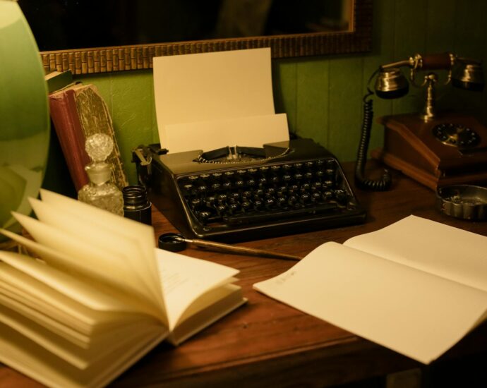 writing desk with laptop