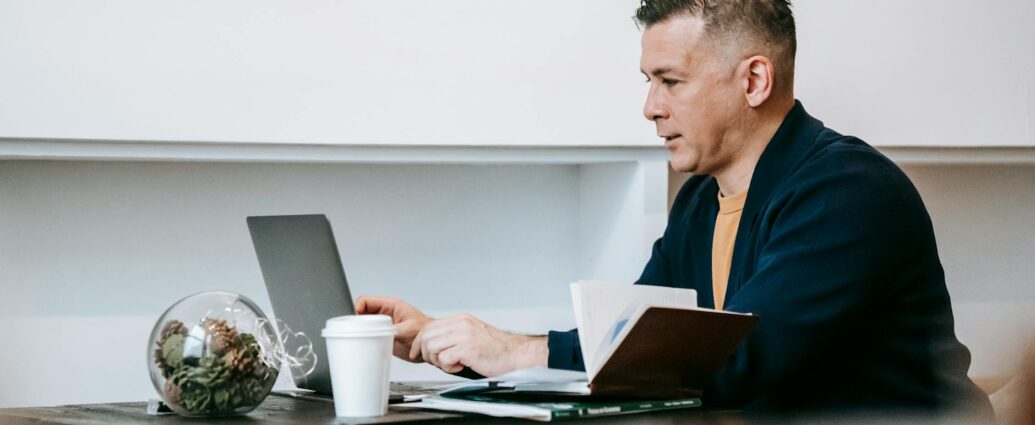 person working diligently