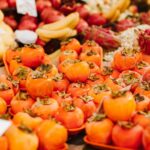 ripe caquis fruit cluster