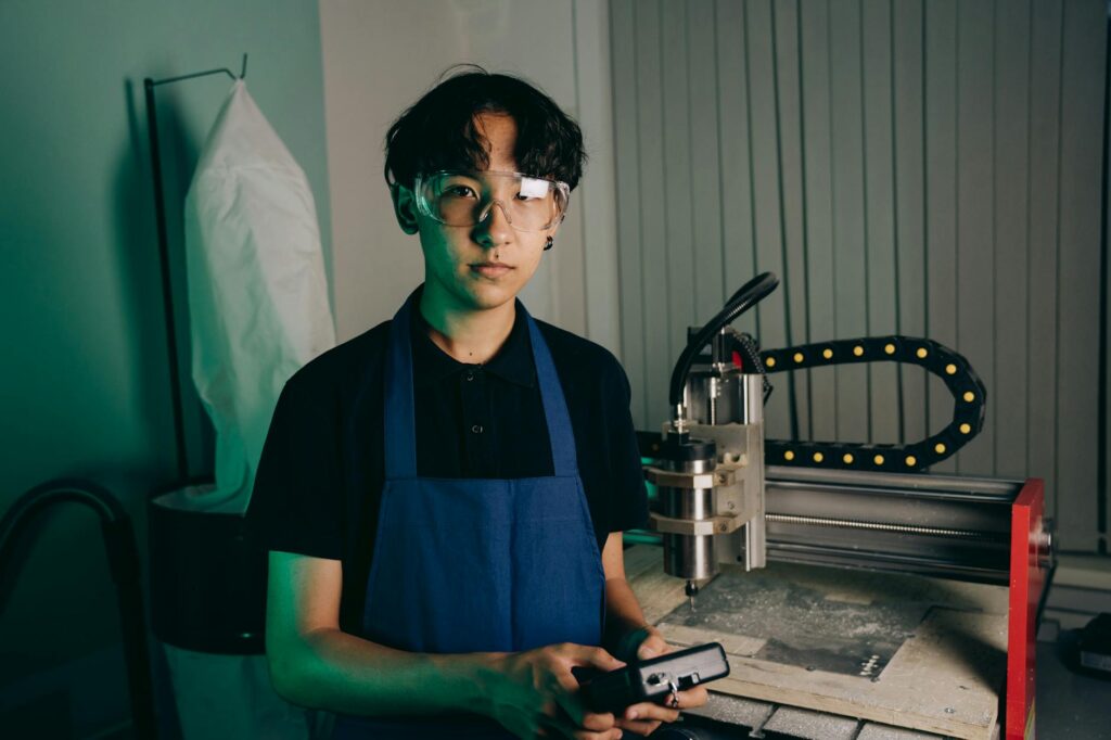 student metalworking class